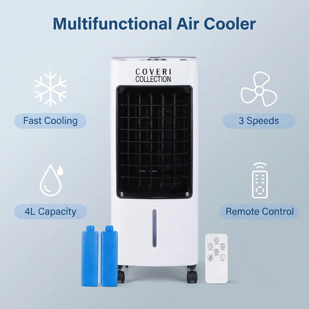 Refroidisseur d'air portable 4L — Ventilateur évaporatif avec télécommande